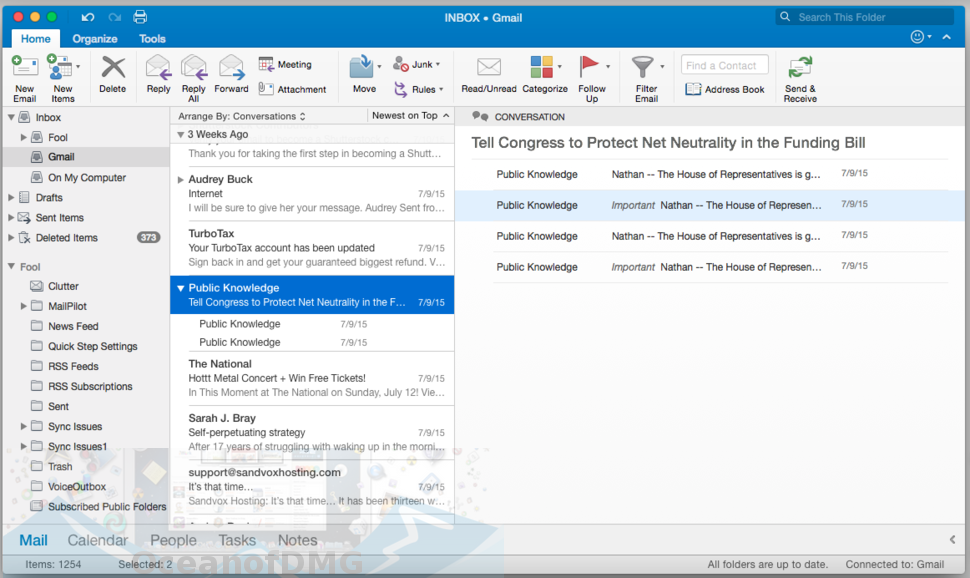 gmail contacts in outlook 2016 for mac