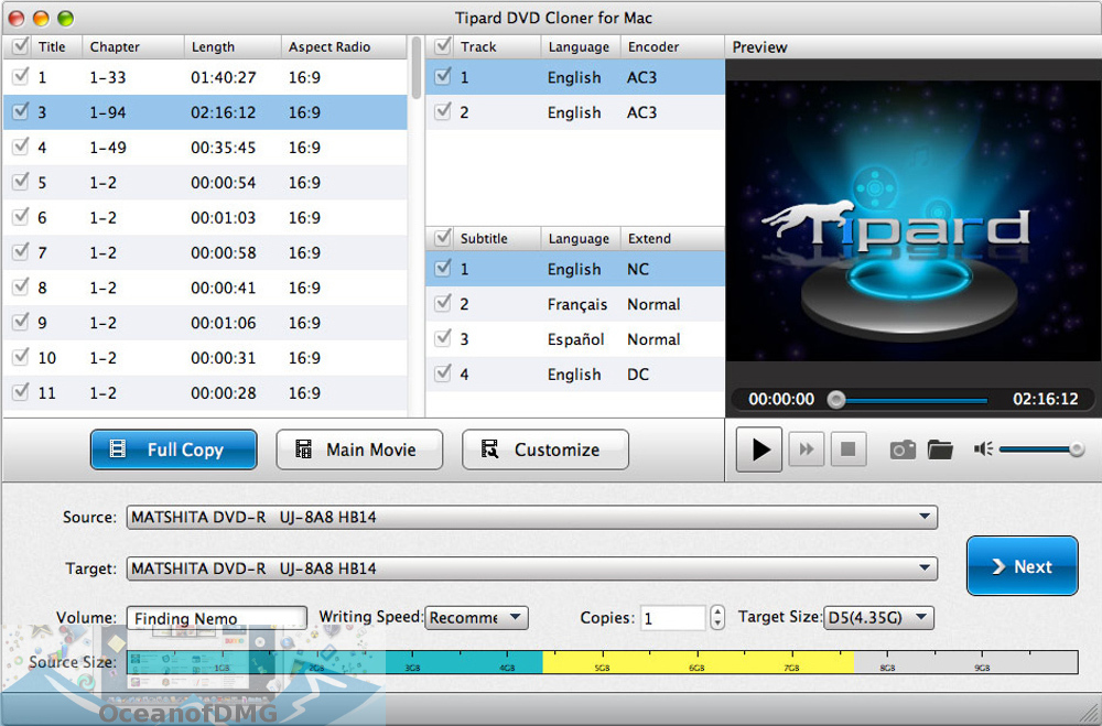 Tipard DVD Cloner for Mac Offline Installer Download-OceanofDMG.com