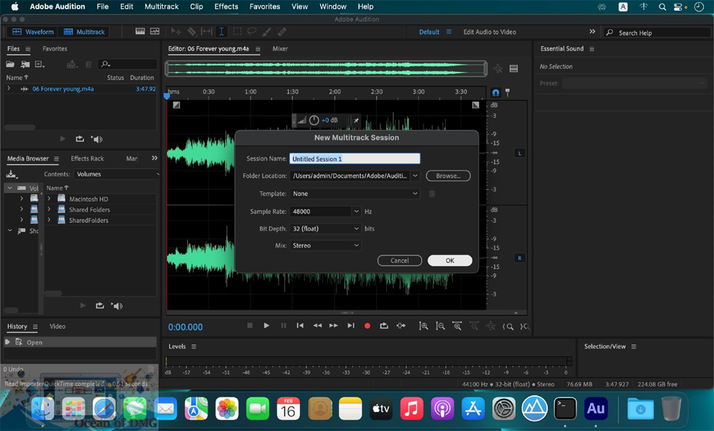 Adobe Audition 2022 for Mac Direct Link Download